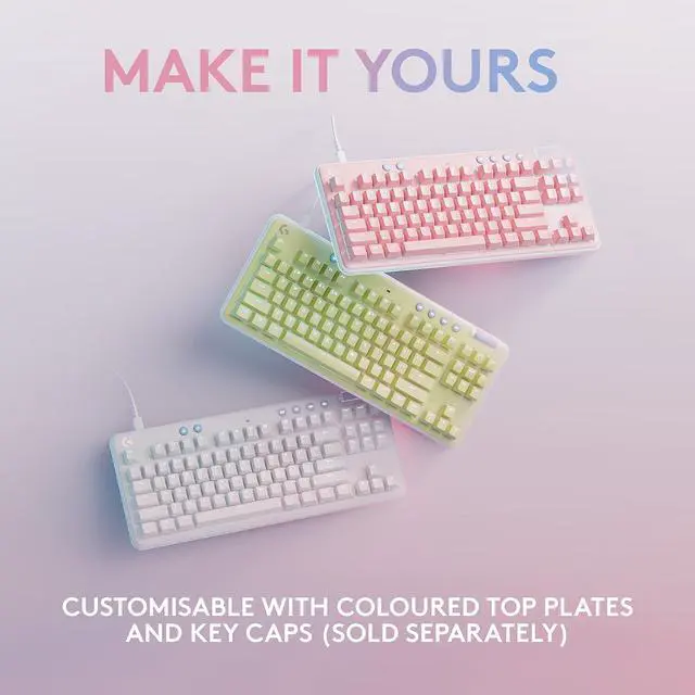 Alt view image 17 of 17 - Logitech G713 Wired Mechanical Gaming Keyboard with LIGHTSYNC RGB Lighting, Tactile Switches (GX Brown), and Keyboard Palm Rest, PC and Mac Compatible - White Mist
