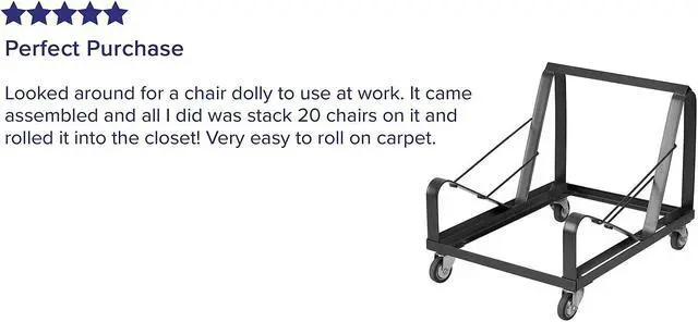 Alt view image 4 of 12 - Flash Furniture Sled Base Stack Chair Dolly 440 lb. Capacity Black (2XUMC168DOLLY)