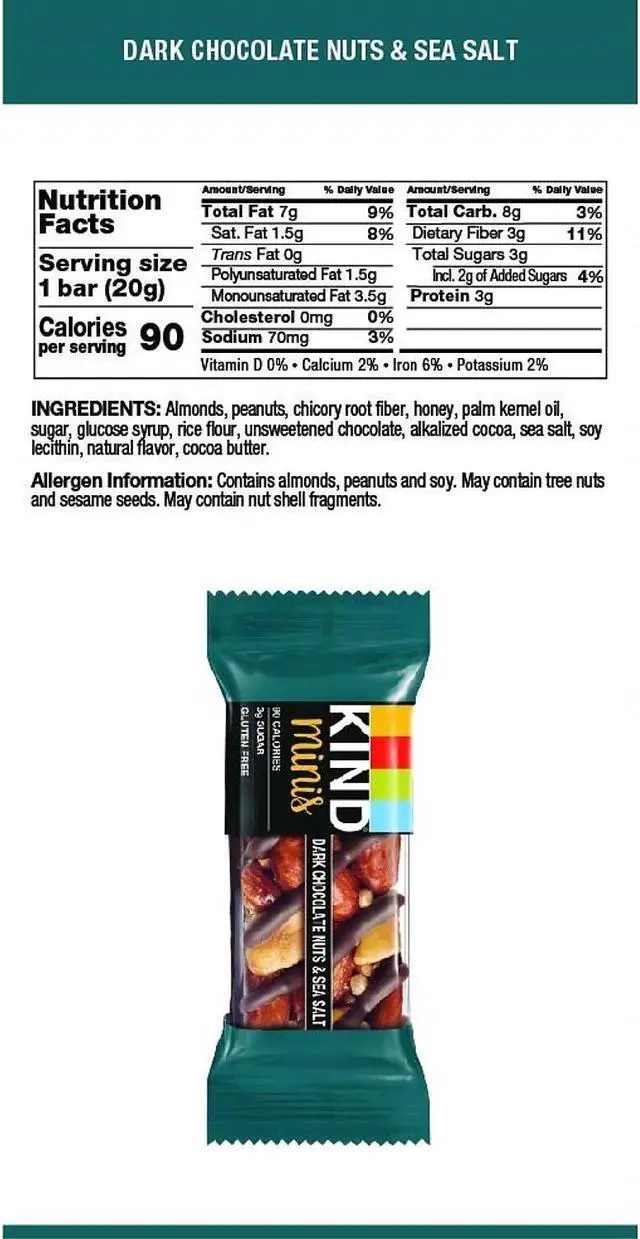 Alt view image 11 of 18 - Minis, Dark Chocolate Nuts/Sea Salt, 0.7 oz, 10/Pack 27959