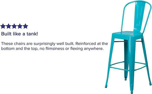 Alt view image 12 of 14 - FLASH FURNITURE 4-ET-3534-30-CB-GG Teal Metal Outdoor Stool,30"