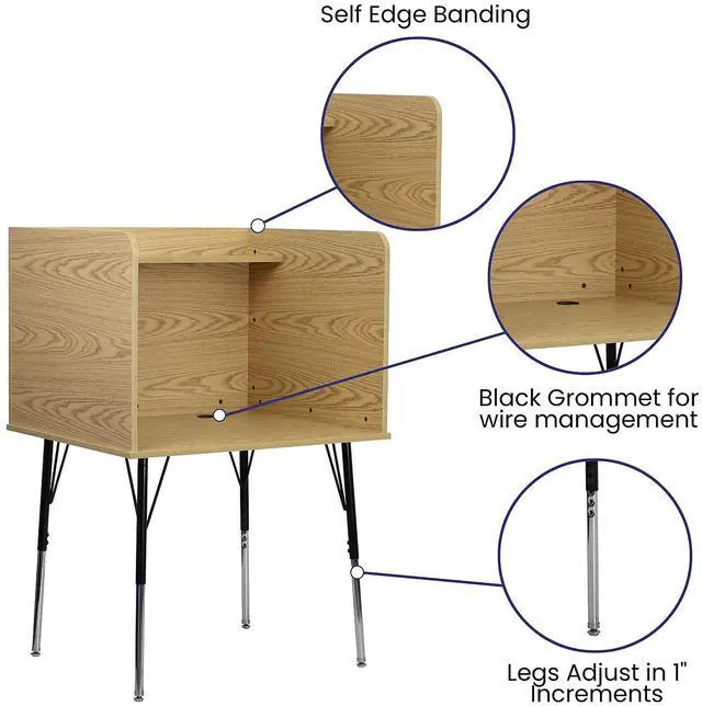 Alt view image 14 of 17 - Lorell Computer Desk Laminate 23-3/5"x35-2/5"x35-1/5" MPL 14337