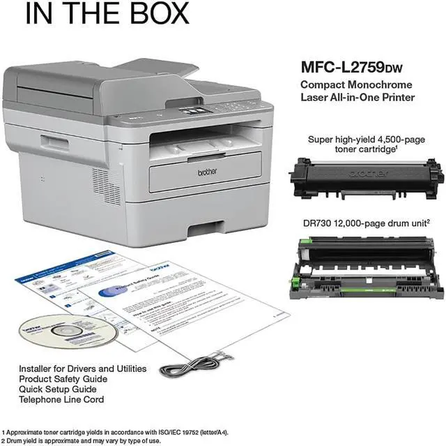 Alt view image 6 of 8 - Brother Workhorse MFC-L2759DW Wireless Laser Multifunction Printer Monochrome