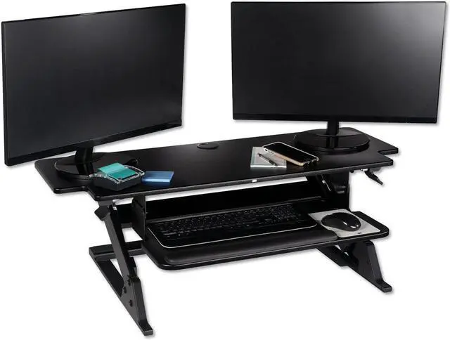 Alt view image 9 of 20 - 3M SD70B Precision Standing Desk XL Easy Lift, Primary Work Surface Large Enough to Fit Two 27" Monitors and Lift Up to 45 lbs - Black - MMM SD70B