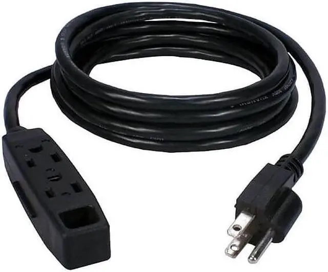 Alt view image 10 of 13 - QVS PC3PX-15 3 Outlets Power Strip 125V Input Voltage 15 ft. Cord Length
