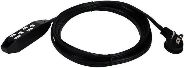 Alt view image 11 of 14 - Qvs 3-Outlet 3-Prong 10Ft Right-Angle Flat Power Extension Cord