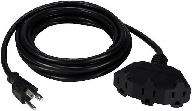 Alt view image 8 of 12 - QVS PP-ADPT3-10 10Ft Three Angle Outlet 3-Prong Power Extension Cord