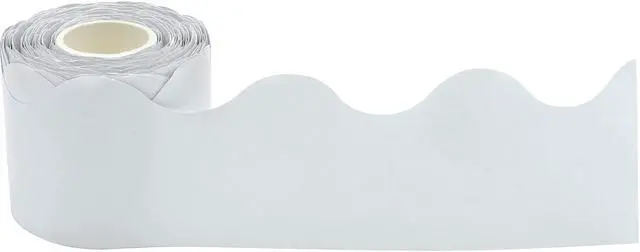 Alt view image 2 of 4 - Teacher Created Resources Scalloped Rolled Border Trim 2.1875" x 50' White Solid 3/Pack (TCR8942-3)