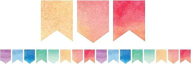 Alt view image 3 of 4 - TEACHER CREATED RESOURCES (6 PK) WATERCOLOR PENNANTS DIECUT