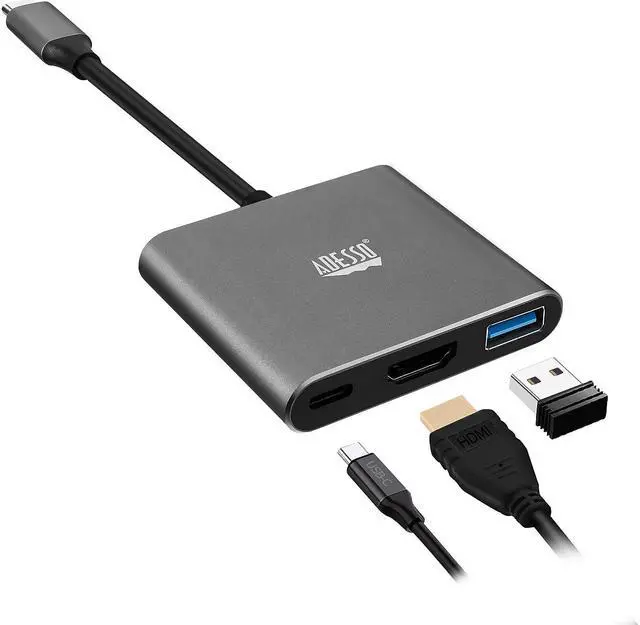 Alt view image 16 of 20 - Adesso 3-IN-1 USB-C Multi-Port Docking Station TAA Compliant AUH4010