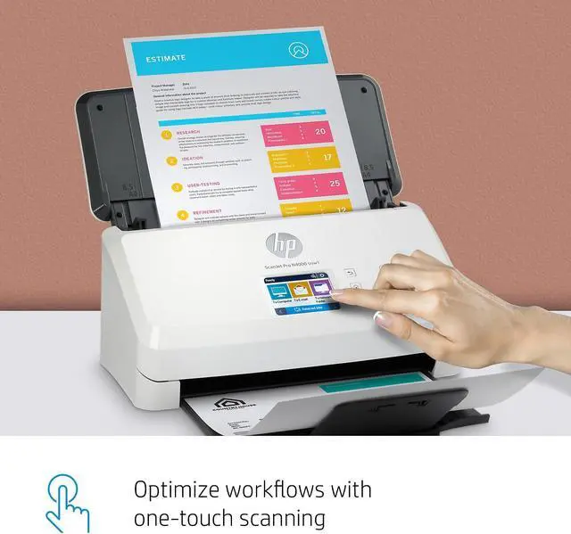 Alt view image 12 of 20 - HP Scanjet Pro N4000 snw1 Sheet-Feed Scanner (6FW08A)