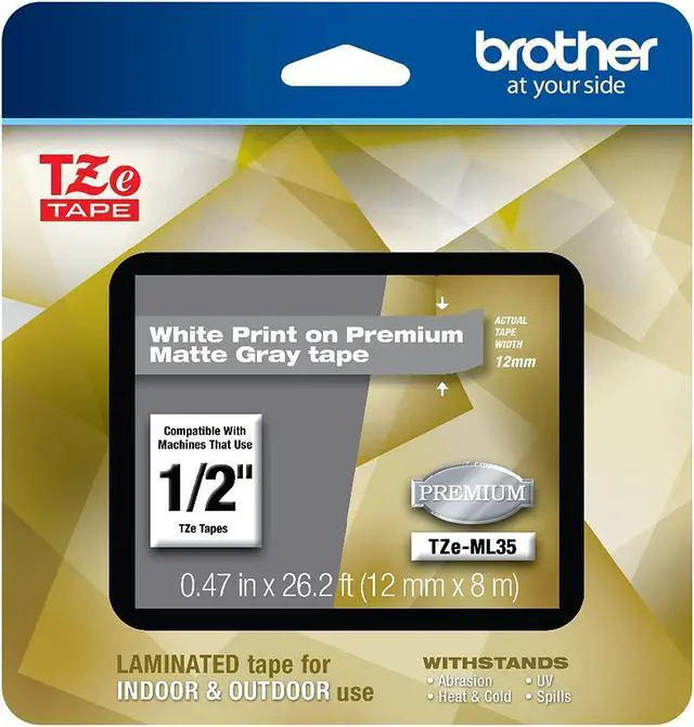 Alt view image 17 of 20 - Brother P-touch TZe 1" Laminated Tape Cartridge - 1" Width x 26 1/5 ft Length - Rectangle - Thermal Transfer - White, Bl