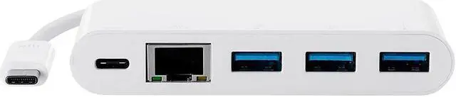 Alt view image 10 of 10 - Monoprice Select Series USB-C to 3x USB-A 3.0, Gigabit Ethernet & USB-C (F) Adapter