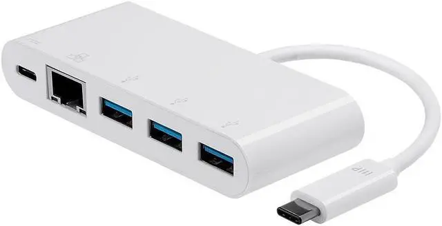 Alt view image 8 of 10 - Monoprice Select Series USB-C to 3x USB-A 3.0, Gigabit Ethernet & USB-C (F) Adapter