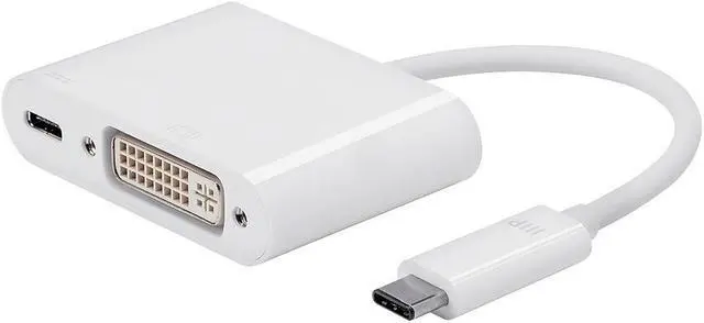 Alt view image 6 of 8 - Monoprice USB-C to DVI and USB-C (F) Dual Port Adapter, Compatible With USB-C Equipped Laptops, Such As The Apple Macbook And Google Chromebook - Select Series