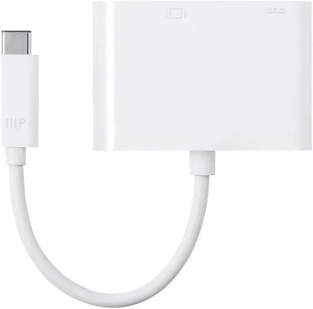 Alt view image 7 of 8 - Monoprice USB-C to DVI and USB-C (F) Dual Port Adapter, Compatible With USB-C Equipped Laptops, Such As The Apple Macbook And Google Chromebook - Select Series