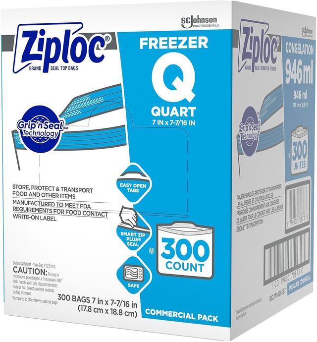 Ziploc® 696187 Quart Clear 2.77 mil Poly Commercial Freezer Bag