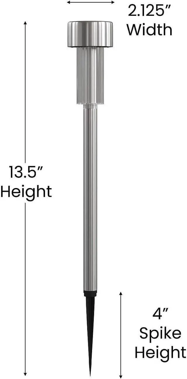 Alt view image 12 of 13 - 12 Pack Stainless Steel LED Solar Lights, Weather Resistant Outdoor Solar Powered Lights for Pathway, Garden, & Yard
