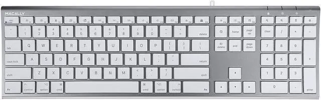 Main image of Macally Space Gray Ultra Slim USB Wired keyboard for Mac and PC