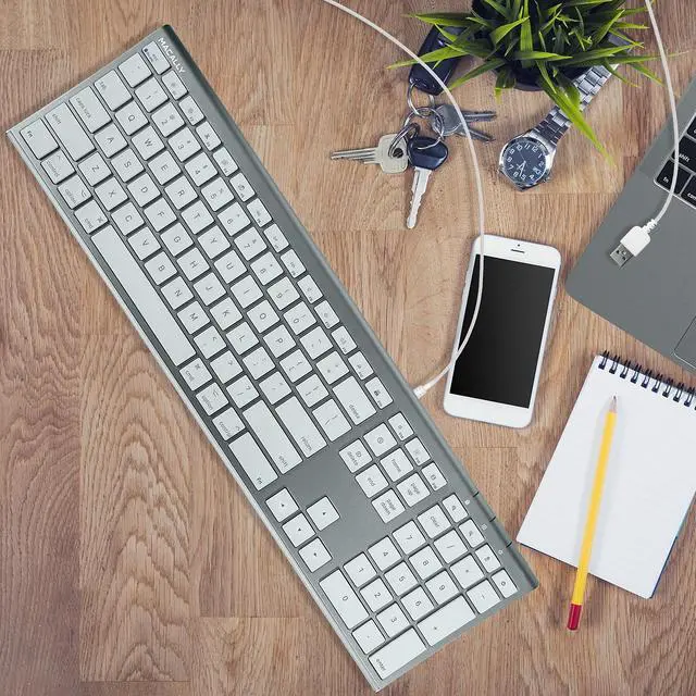 Alt view image 5 of 5 - Macally Space Gray Ultra Slim USB Wired keyboard for Mac and PC