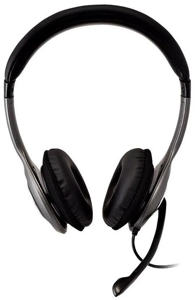 Alt view image 14 of 19 - V7 HU521 Deluxe USB Stereo Headphones with Microphone - Black & Grey