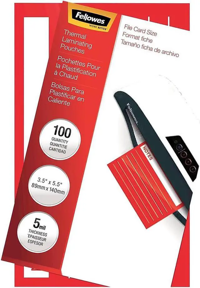 Alt view image 3 of 14 - Fellowes Thermal Pouches Index Card 100/Pack 52017