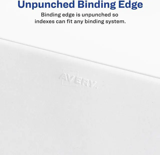 Alt view image 8 of 11 - Avery 01426 Avery-Style Legal Side Tab Dividers, One-Tab, Title Z, Letter, White, 25/Pack