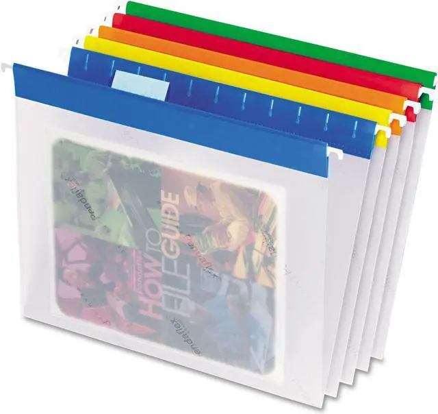 Alt view image 14 of 16 - Pendaflex Poly Hanging File Folders 1/5 Tab Letter Assorted Colors 25/Box 55708