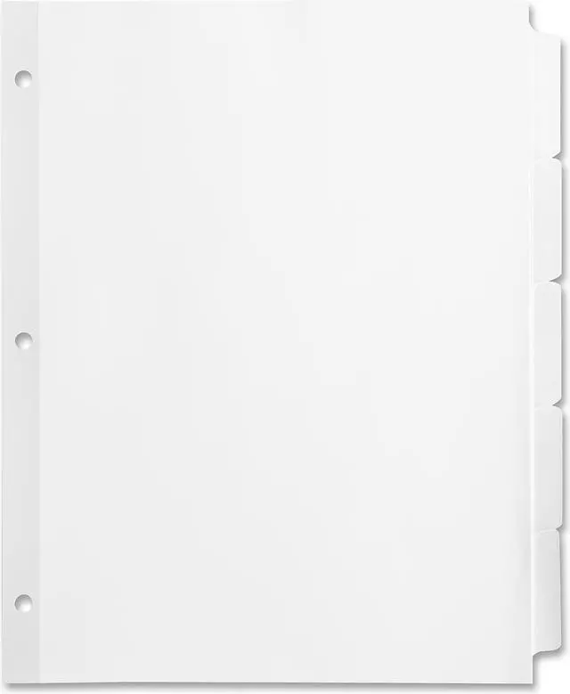 Alt view image 7 of 7 - Business Source Plain Tab Indexes 9/32" Holes 3HP 5Tab 36 Sets/BX WE 36683
