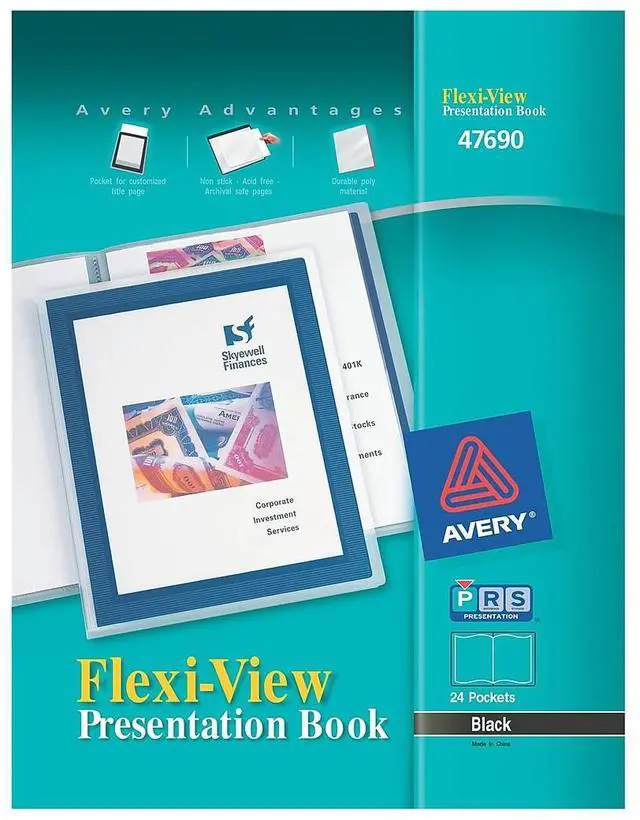 Alt view image 2 of 11 - Avery Presentation Books 24 Pages 8-1/2"x11" Black Framed Cover 47690