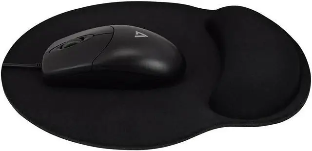 Alt view image 5 of 9 - V7 Visco Foam Non-Skid Mouse Pad With Wrist Pillow Black (MP03BLK)