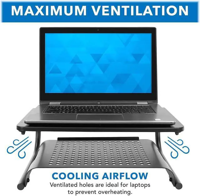 Alt view image 9 of 10 - Mount-It! 2-Tier Monitor Stand Up to 32" Black MI-7361