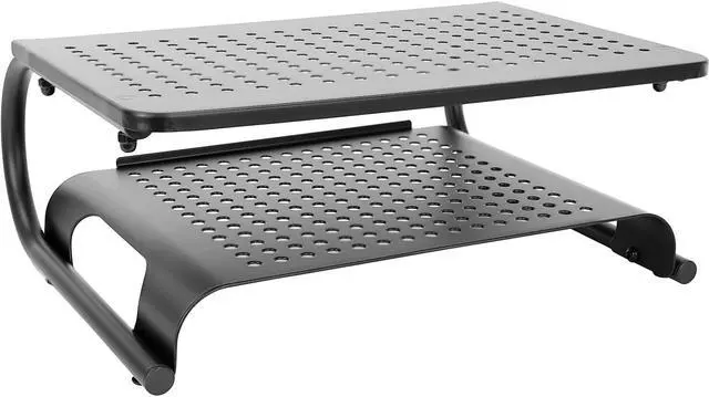 Alt view image 5 of 10 - Mount-It! 2-Tier Monitor Stand Up to 32" Black MI-7361