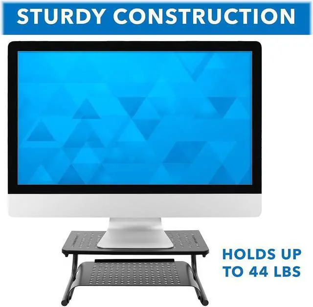 Alt view image 10 of 10 - Mount-It! 2-Tier Monitor Stand Up to 32" Black MI-7361