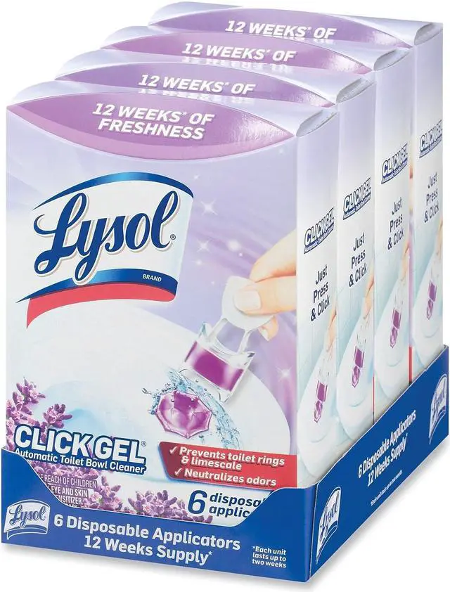 Alt view image 5 of 8 - LYSOL Brand Click Gel Automatic Toilet Bowl Cleaner Lavender Fields 6/Box 4 Boxes/Carton 89060CT