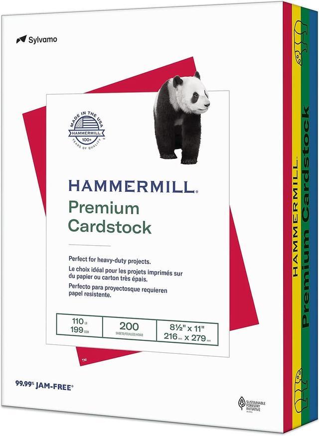Hammermill Premium Cardstock Paper 110 lbs. 8.5 x 11 Blue/Green/Red/Yellow  200 