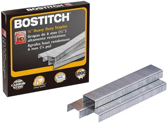 Alt view image 6 of 8 - Stanley Bostitch Premium Heavy Duty Staples 0.25" Leg Length 1000/Box (SB351/4-1M) 104554