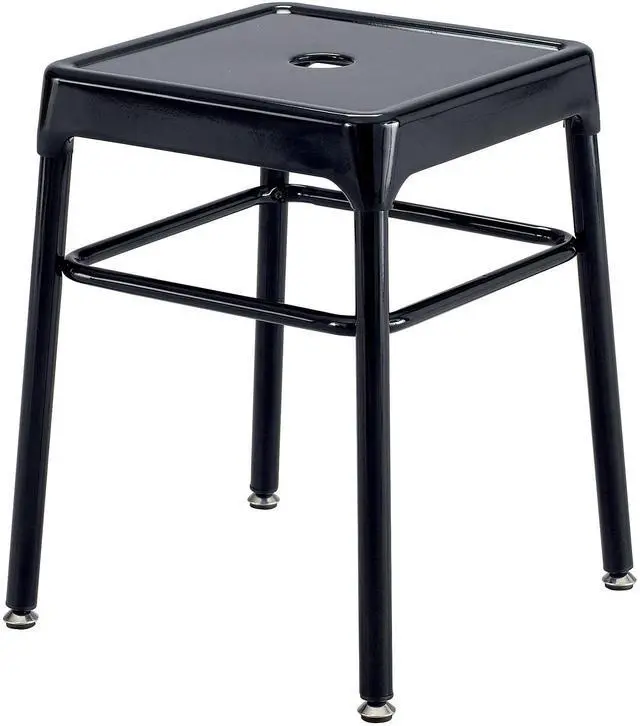 Alt view image 3 of 3 - Safco 6604BL Steel GuestBistro Stool - Backless - Supports Up to 250 lb - 18" Seat Height - Black Seat, Black Base