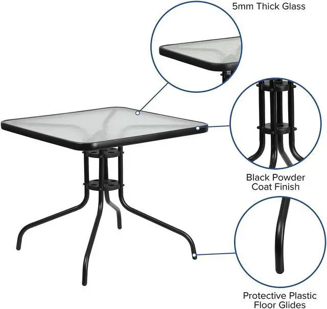 Alt view image 10 of 16 - Flash Furniture 24'' Round Silver Metal Indoor-Outdoor bar Height Table