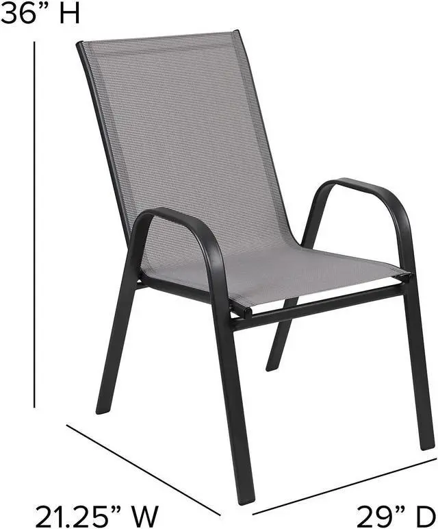 Alt view image 7 of 14 - Flash Furniture Paladin Outdoor Folding Patio Sling Chair Navy 2/Pack (2TLHSC044NV)