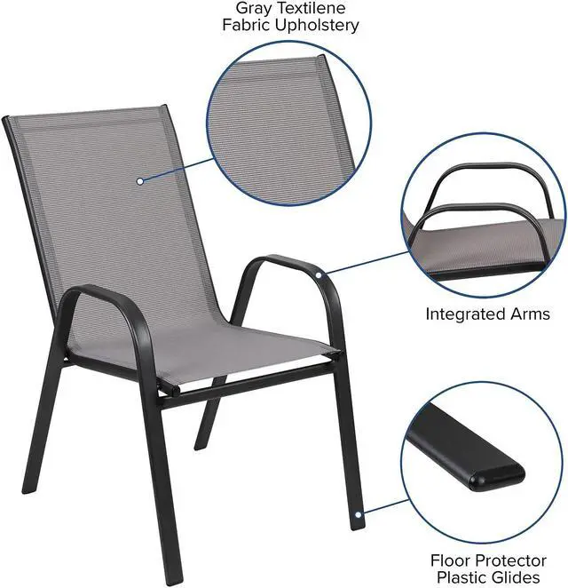 Alt view image 5 of 14 - Flash Furniture Paladin Outdoor Folding Patio Sling Chair Navy 2/Pack (2TLHSC044NV)