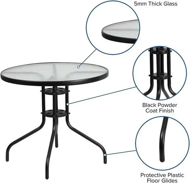 Alt view image 4 of 14 - Flash Furniture Paladin Outdoor Folding Patio Sling Chair Navy 2/Pack (2TLHSC044NV)