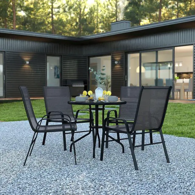 Alt view image 19 of 20 - Flash Furniture Lila Indoor-Outdoor 27.5'' Square Table Set with 2 Rattan Chairs Dark Brown (TLH28SQ020CHR2)