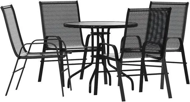 Alt view image 18 of 20 - Flash Furniture Lila Indoor-Outdoor 27.5'' Square Table Set with 2 Rattan Chairs Dark Brown (TLH28SQ020CHR2)