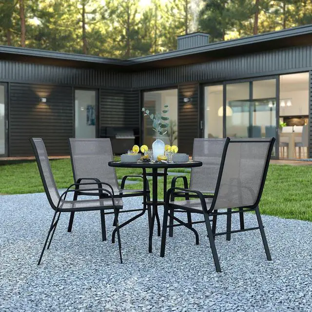 Alt view image 2 of 14 - Flash Furniture Paladin Outdoor Folding Patio Sling Chair Navy 2/Pack (2TLHSC044NV)