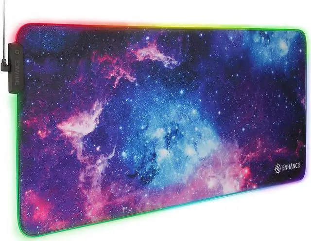 Alt view image 2 of 8 - LED SOFT XXL GAMING MOUSE MAT - GALAXY