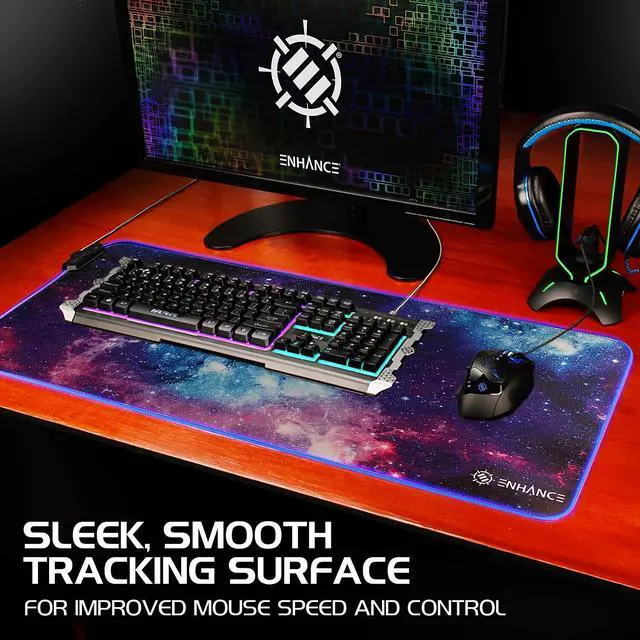Alt view image 6 of 8 - LED SOFT XXL GAMING MOUSE MAT - GALAXY