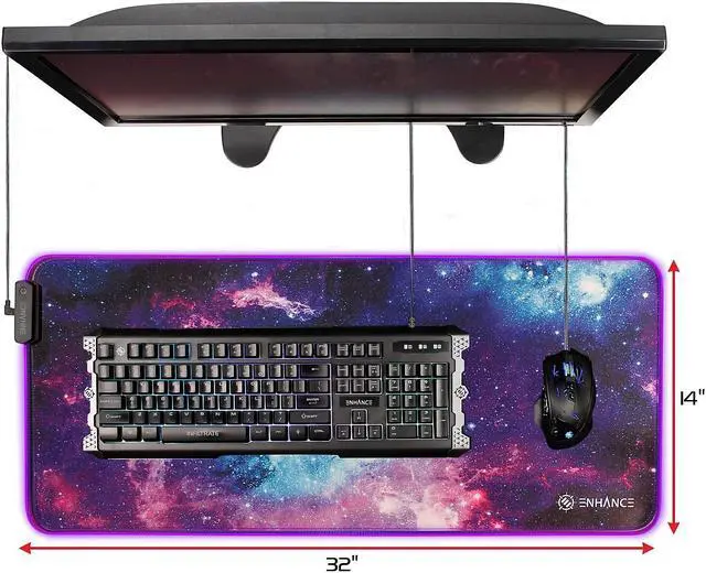 Alt view image 3 of 8 - LED SOFT XXL GAMING MOUSE MAT - GALAXY