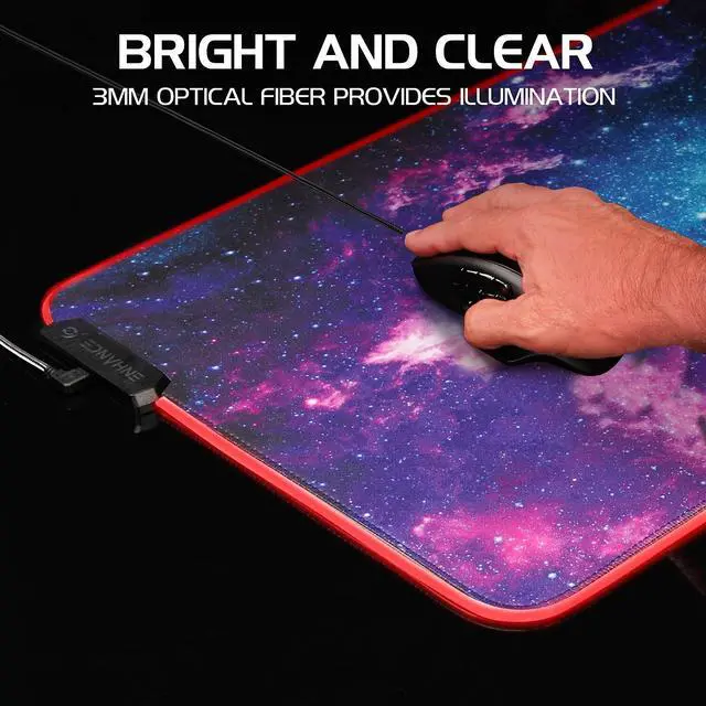 Alt view image 5 of 8 - LED SOFT XXL GAMING MOUSE MAT - GALAXY