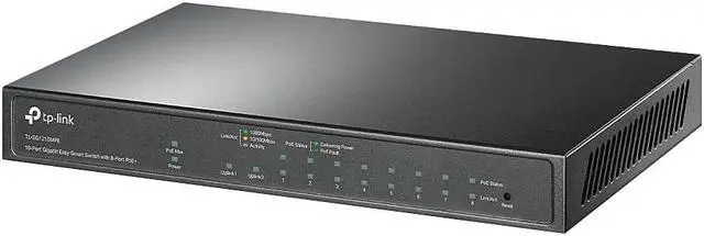 Alt view image 8 of 20 - TP-Link 10-Port Gigabit Easy Smart Switch with 8-Port PoE+ TLSG1210MPE