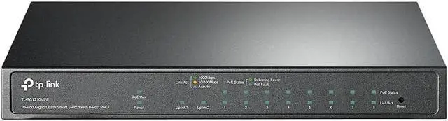 Alt view image 7 of 20 - TP-Link 10-Port Gigabit Easy Smart Switch with 8-Port PoE+ TLSG1210MPE
